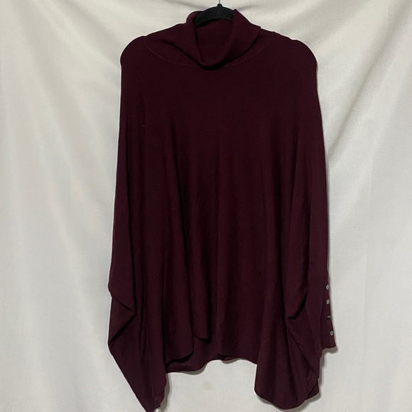 ALFANI WO SIZE LARGE DEEP WINE COLOR OVERSIZED SOFT COWL NECK SWEATER CLEAN - Picture 2 of 10